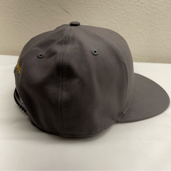 Carhartt hats Firm Duck Flat Brim Mens One Size Gray Snapback 100% Cotton Hiking - Picture 7 of 11